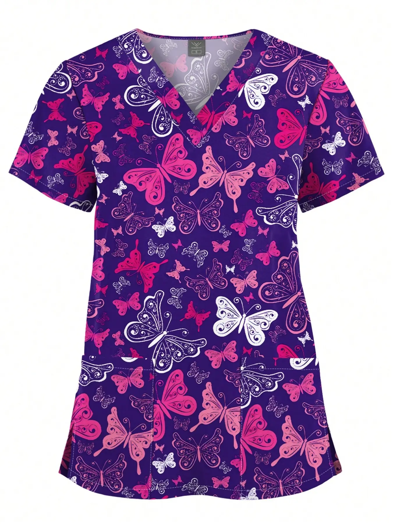 Pet Clinic Vet Work Uniforms Women Nurse Accessories Printed Hospital Doctor Nursing Fitted Casual Workwear T-Shirt Breathable Scrubs Vital Scrub Top Clothes Tops