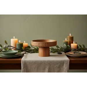 Wooden Tabletop Cottage Bloom Pedestal