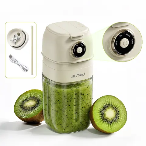 ALLTOU Portable Blender - High Speed 22000 RPM USB Rechargeable Blender with USB Port, 20oz (580ML) BPA-Free Jar, 4 Smart Modes (Juice, Ice, Blend, Clean), Self-Cleaning for Healthy Drinks, Frozen Drinks, Protein Shakes & Travel, High Speed Blender,
