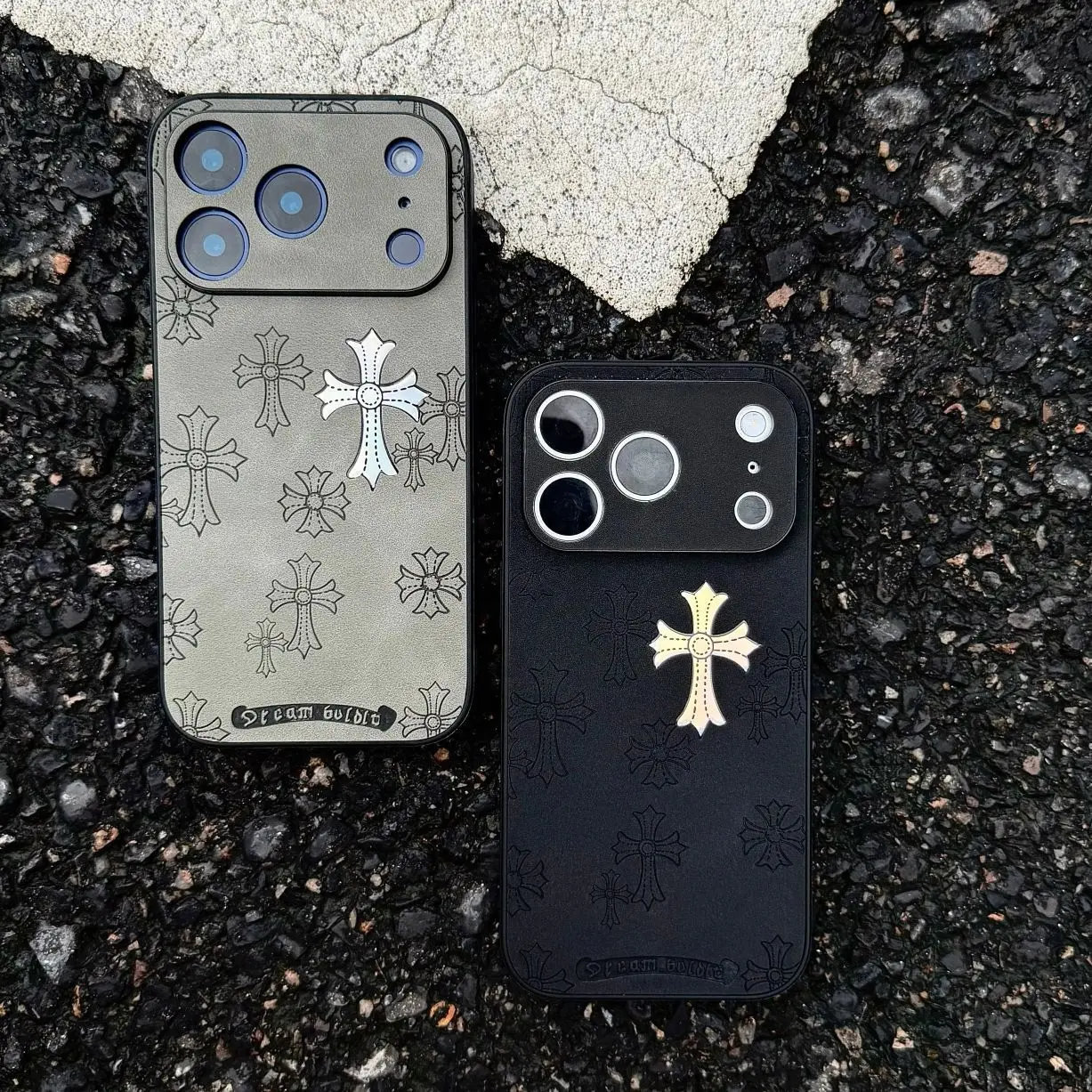 Gradient-colored cross-stitch leather shockproof phocase,suitable for iPhone17 16 15 14 13 12 and 11 ProMax, is ahigh-end