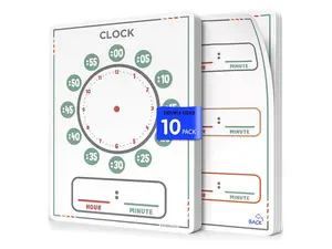 Clock Practice Dry Erase Flexic Sheets 9"x12" (10 pc)
