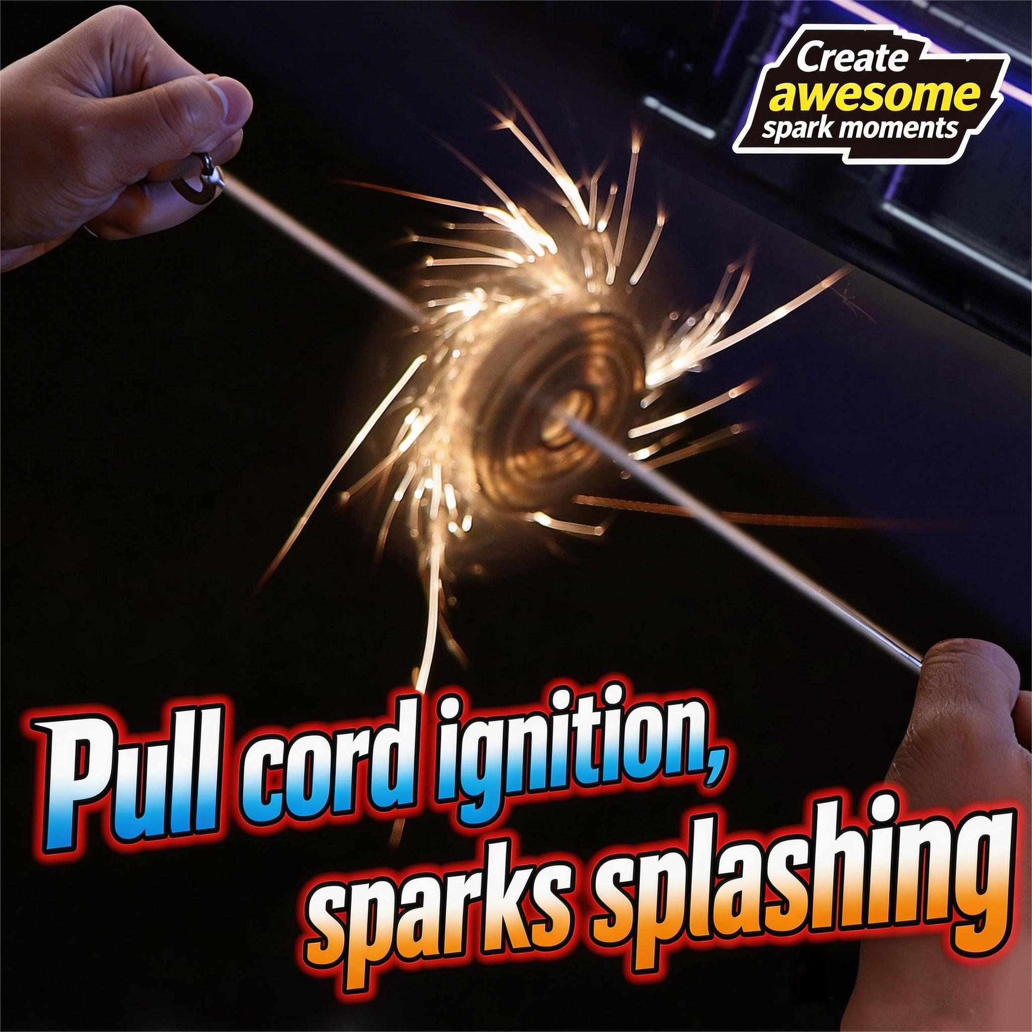 Pull String Fire Spinner Toy – Spark Wheel with Glowing Effect, Fun  Gift