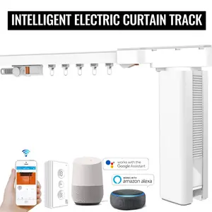 RT Smart Curtain Motor Set Alexa Compatible | 6m /240 inches Adjustable Track, WiFi+APP+Voice Control, USB Recharge – Home Hack!
