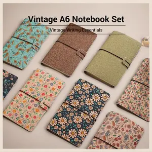 A6 Creative Notebook Set with Pen and PVC Storage Bag, Leather Paper Inner Pages, Travel Journaling, School Supplies, High-Quality Stationery