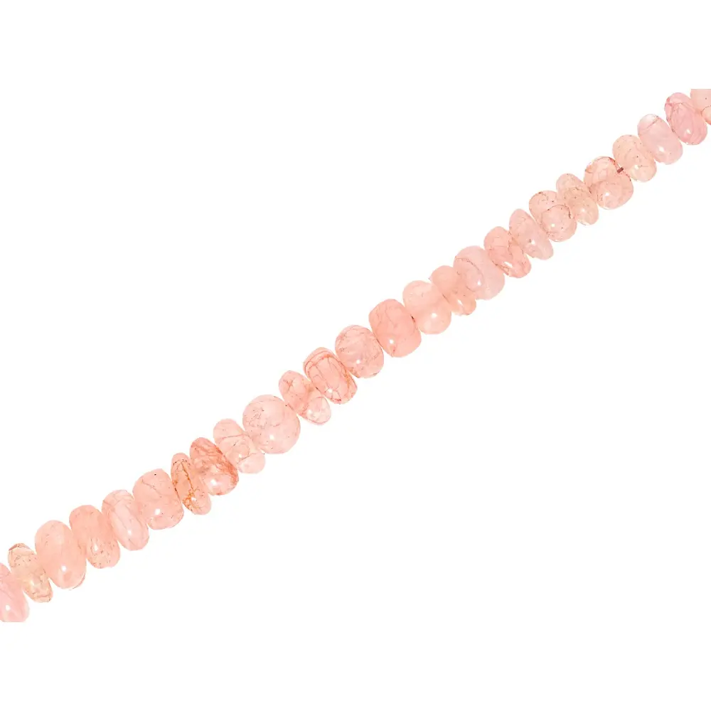 JTV Morganite 7x4-9x6mm Rondelle Bead Strand Approximately 16" in Length