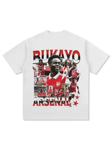 2026 summer new Bukayo Saka men's football T-shirt Arsenal jersey commemorative shirt summer unisex oversized short sleeved shirt