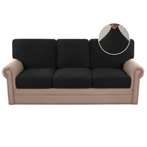 PrimeBeau 2024 New Trend Multi-Pieces Sofa Covers Stretch Couch Covers Form Fitted Seats and Back Cushions Covers (3 Seat Covers Plus 3 Back Cusion Covers, Bonus 2 Armrest Covers)