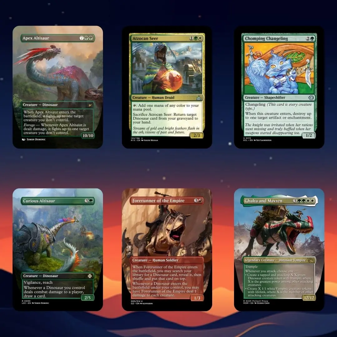 mtg dinosaur tribal commander deck Gishath, Sun's Avatar Magic CommanderComplete MTG Proxy 100+ Card Commander