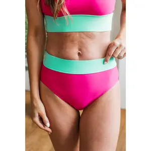 Ray Of Sunshine Swim Bottoms- Mint & Pink