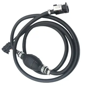 2.1m/6.88ft 5/16" 8mm Fuel Line Hose with Connector, Hand Fuel Line Outboard Primer Bulb Assembly Kit for Motor Vehicle Marine Boat
