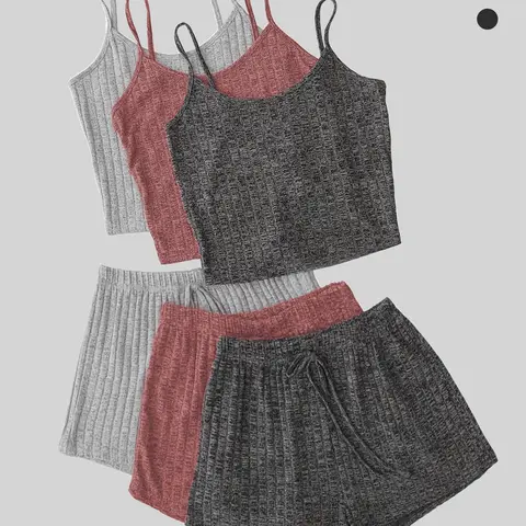Women's Plain Knitted Stretchy Fitted Spaghetti Strap Sleeveless Crop Cami Top & Tie Front Shorts Set, Basic Summer Beach Clothes, Casual Style Camisole & Shorts Set for Summer, Women's Clothes, Fitted Clothing Set