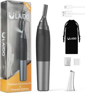 Eyebrow Trimmer, Professional Precision Titanium Detail Trimmer for Sideburns, Neckline & Facial Detailing, with 3 Adjustable Sizes