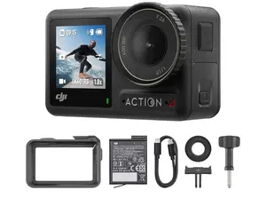 DJI Osmo Action 4 Essential Combo, Waterproof Action Camera with 1/1.3" Sensor, 4K/120fps Video, Stunning Low-Light Imaging, 10-bit & D-Log M Color Performance, Long-Lasting 160 Mins, Vlogging Camera