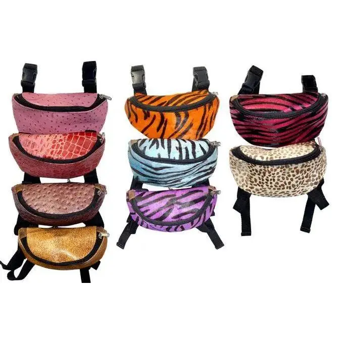 Assorted Prints and Colors Leather Saddle Pouch