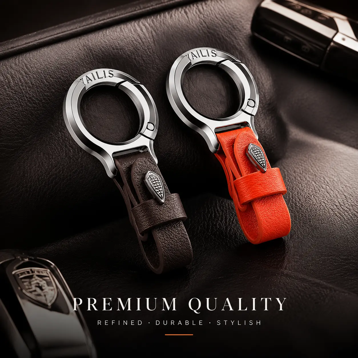 Multifunctional High-end Car Keychain Men Women Anti-lost Key Holder Belt Accessory New Car Key Case for Daily Use Great holiday present choice