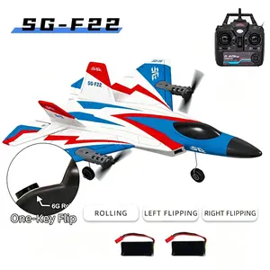 SG-F22 RC Airplane 3D Stunt Plane Model 2.4G Remote Control Fighter Glider Electric Rc Aircraft Toys For Children Adults 2 Batteries