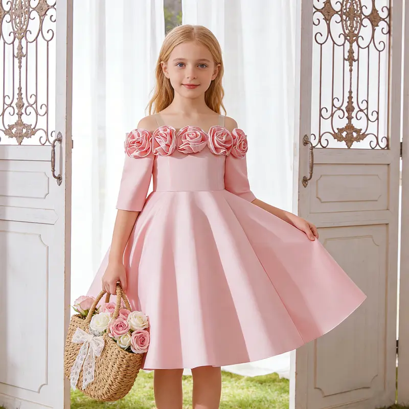 birthday dress for 8 year girl Girls Elegant Princess Dresses for Party Birthday 2 3 4 6 7 8 Years Kids  Ceremony Pink Ball Gown Barbie Baby Children Clothes