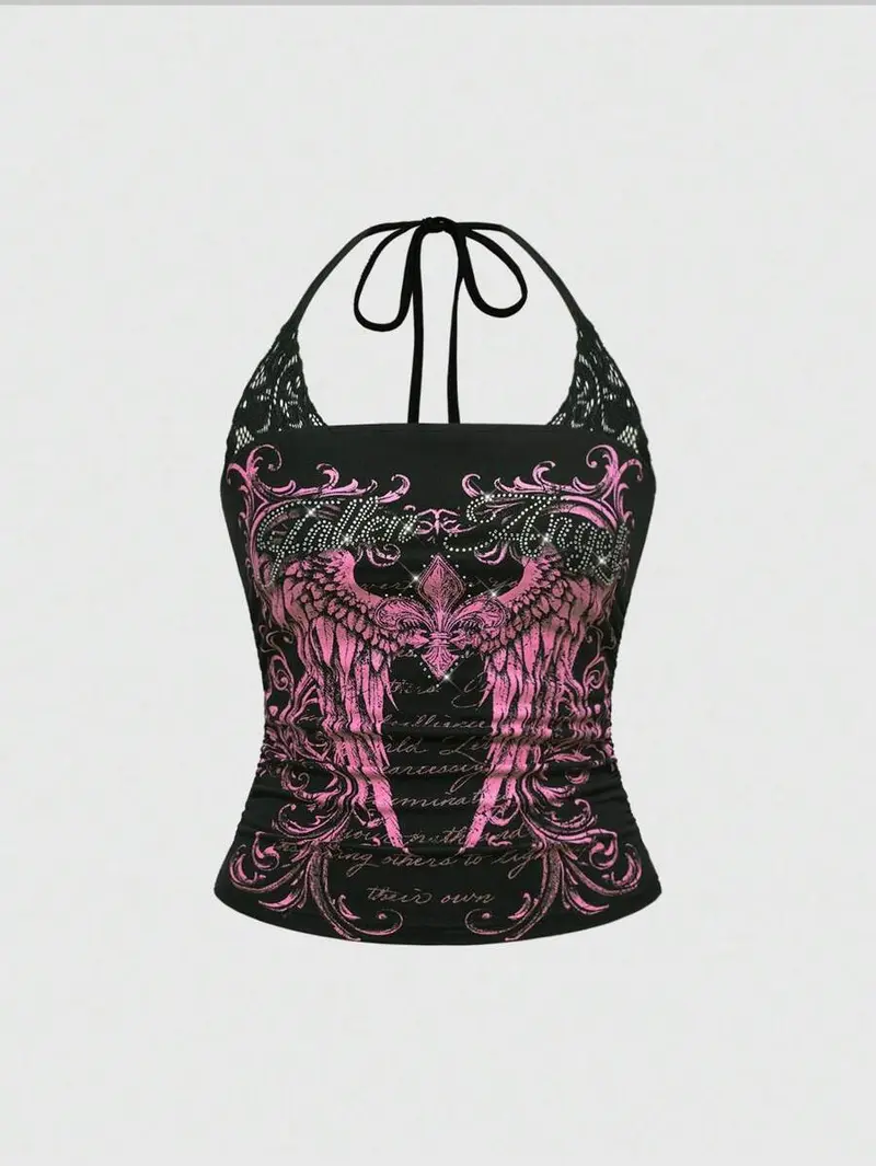Kawaii Y2K Style Abby PUNK Pink Leopard Lace & Skull Embroidered