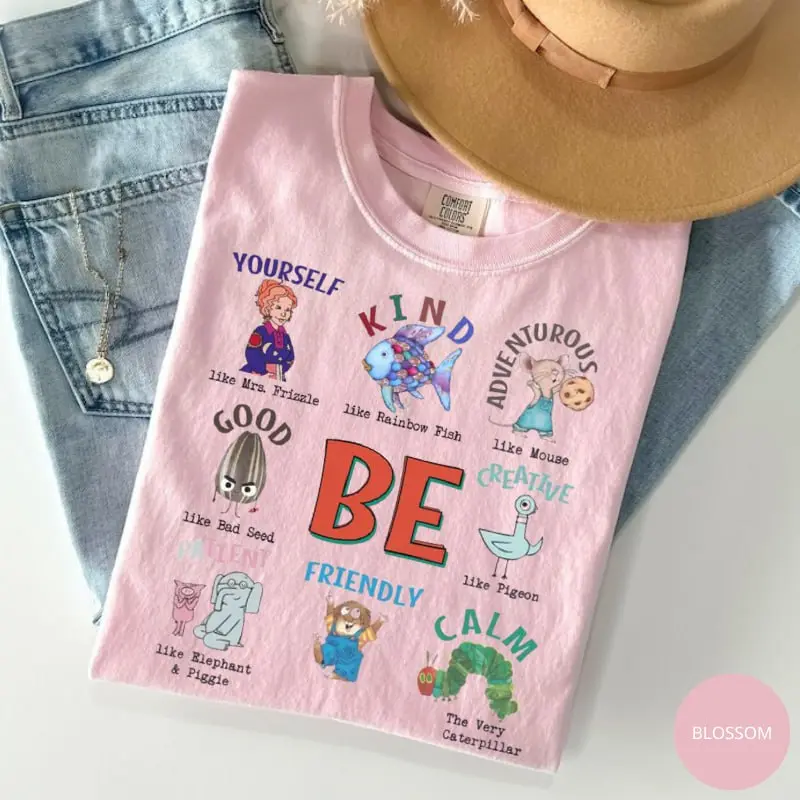 Children’s Book Character Affirmations T-shirt, Teacher Appreciation Shirt, Classroom Graphic Tee, Comfort Colors T-Shirt, Elementary School, Classrooms