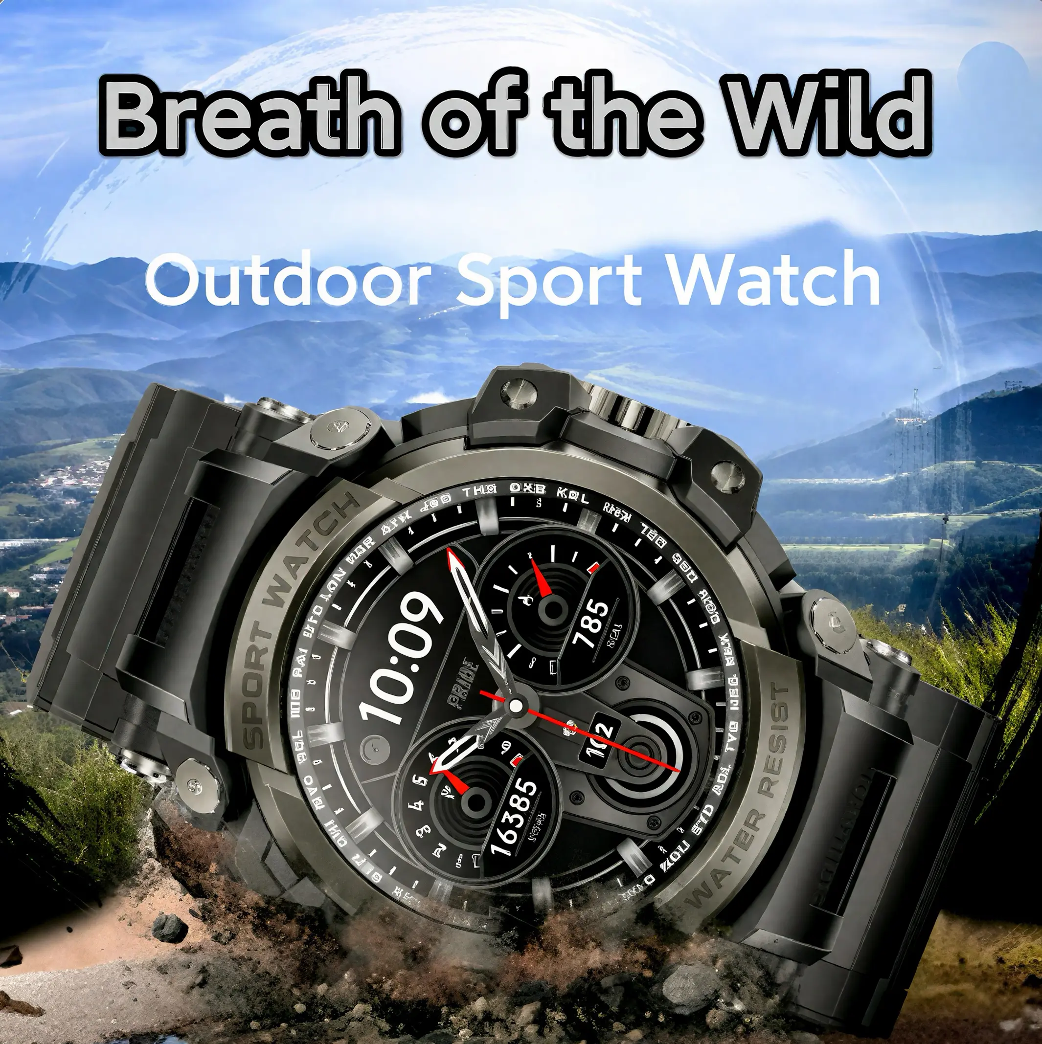 Rugged Tactical Smartwatch for Men | Chunky Dial Outdoor Gear for Hiking & Survival | Bluetooth Fitness Tracker (Only 36 Left!)