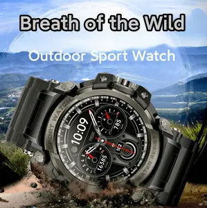 New Manly Outdoor Smart Watches | Premium Wearable for Smartphone Users | Compatible with Android & iOS | Bluetooth Calling | Sleep Monitoring | Message Reminders | Voice Assistant | Weather Push | Multi‑Sports Modes | Stopwatch Timer