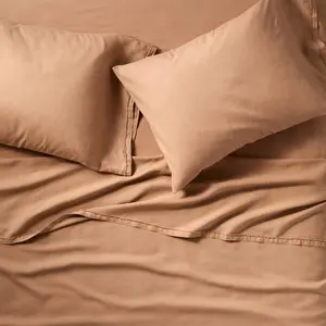 King 100% Linen Sheet Set Adobe Clay - Casaluna