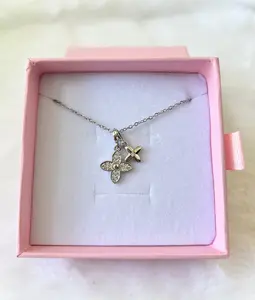 18K Karat White Gold Plated Blossom Necklace