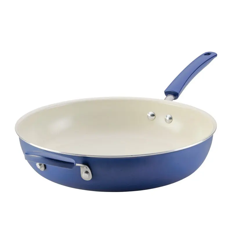 Farberware Ceramic Nonstick Cookware, 12.5-Inch Frying Pan with Helper Handle, Easy Clean, Easy Food Release, Fast Even Heating, Dishwasher Safe for Everyday Meals