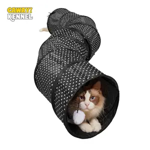 Collapsible S-Shape Cat Tunnel, Worm-Shaped Play Tunnels, Durable Space-Saving Cat Training Tube – Fun Interactive Pet Toy for Indoor/Outdoor Play