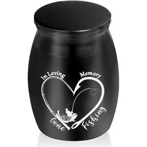 Mini Urns for Human Ashes - Fishing Hs Cremation Urns for Memorial Ashes Holder - Smaleepsake Urns for Sharing