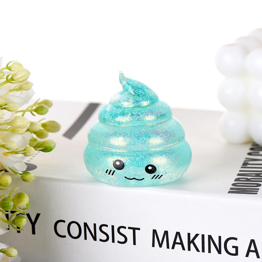 Cute Smiling Emoji Poop Squishy Slow Rebound Soft TPR Stress Relief Squeeze Fidget Toy Funny Gift Ideal for All Ages Safe Durable