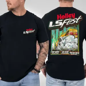 Holley LS Fest Burnout T-Shirt, LS Engine Drag Racing Graphic Tee, Gift for Car Enthusiasts, Gift for LS Fans, Gift for Gearheads
