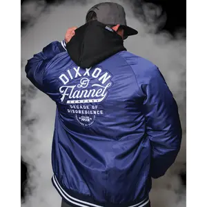 Blue Pastime Nylon Varsity Jacket
