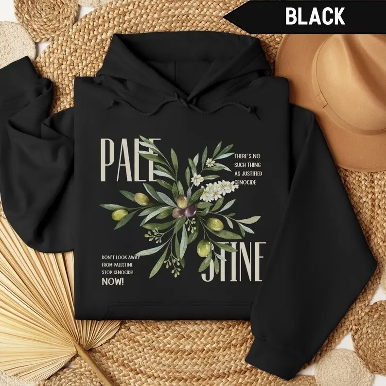 Palestine Olive Hoodie, Palestine Hoodie, Indipendence Sweatshirt, Palestine Gift, Palestinian Merch Clothing, Crew Neck Cotton Long Sleeve Basic Menswear Evening