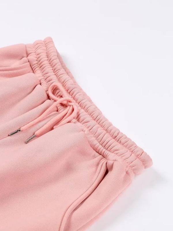 Autumn Winter Women's Sweatsuit Set, Fitted Graphic Sweatpants & Hoodie, Sweet Style for Casual, Perfect for Fall & Winter