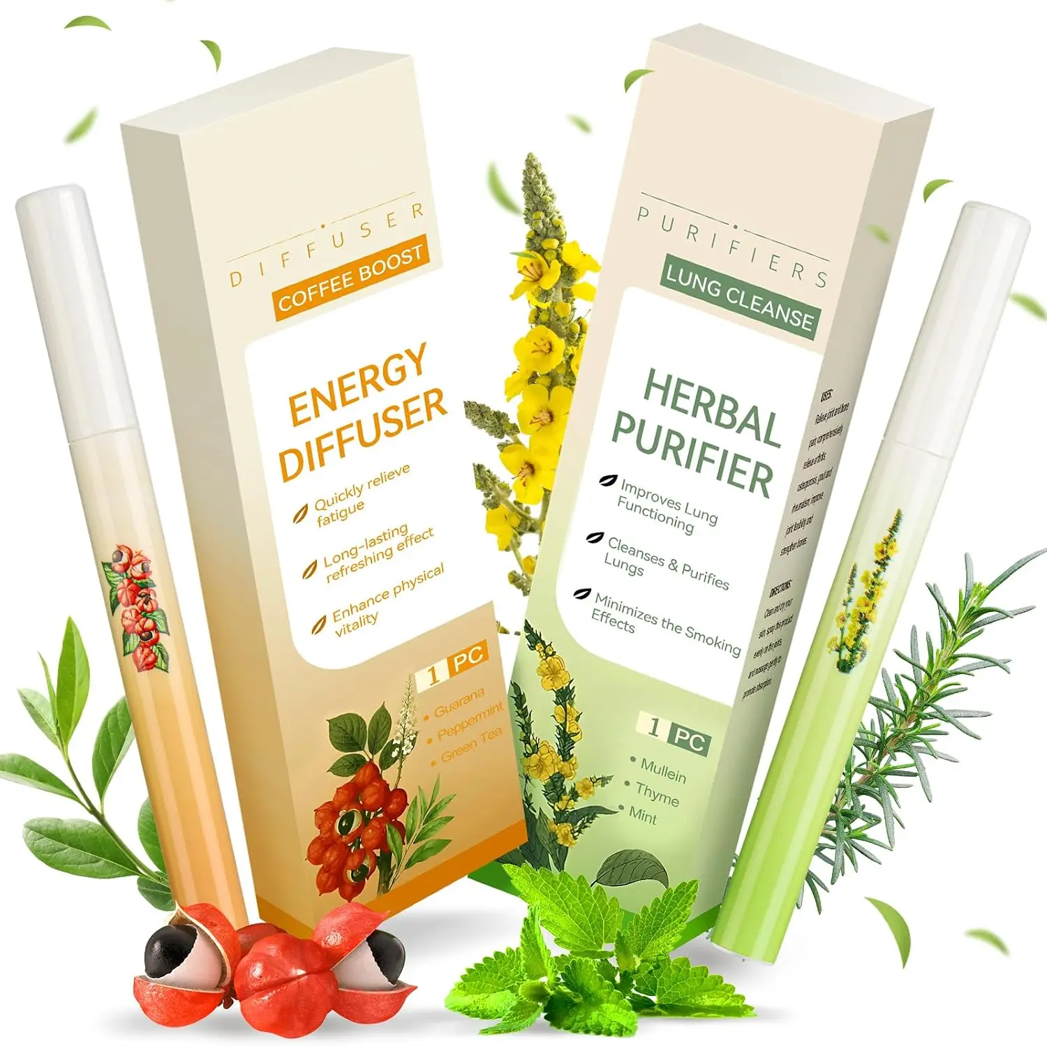 HOT SALE 2026!!! Mullein Herbal Diffuser Pen – Smokeless with Mullein Thyme & Mint – Flavored Air Freshener, 2 Sticks