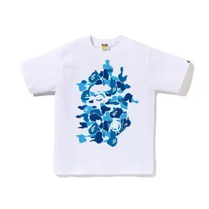 BAPE ABC Camo Rebuild Big Ape Head Tee White/Blue (men) by StockX