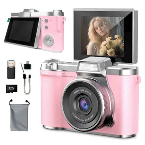 Retro Camera With Memory Card, Digital Cam For Student Camera, Handheld Camera With Flip Screen, Portable Camera Back-To-School Gift, Christmas & New Year Present, Cute Camera Beginner Friendly