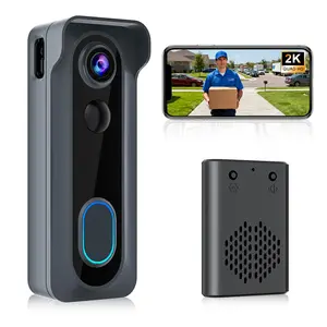 ISUNMEA Doorbell Camera Wireless with Chime -2K HD Video AI Motion Detection, Two - Way Audio, Night Vision, Cloud Storage,Battery Powered - Compatible with Alexa, 2.4G WiFi Only