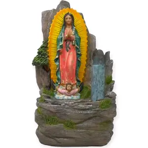 Virgen De Guadalupe 12" Inches Tall Water Fountain with Light Fuente Our Lady of Guadalupe Estatua - Detailed Figure  Fuente  Brand New Religious Decor Standing
