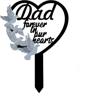 11 inch Metal Dad Memorial Stake Grave Decorations for Cemetery Gravesite Sympathy Markers  Memorial Gifts for Loss of Father Tombstones Plaque Outdoors Lawn Yard Decor