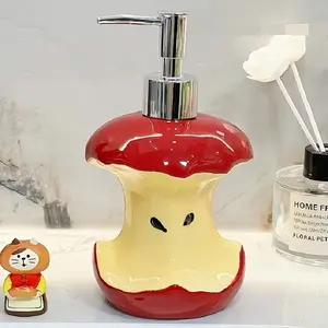 Style Original Creative Apple Core Ceramic Soap Dispenser, Ideal for Shower Gels & Shampoos, Perfect Home Essential & Holiday Gift Choice