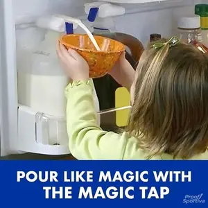 White Automatic Drink Dispenser for Fridge No Spill Milk Dispenser Pump Fits Most Gallon Jugs Water Juice Battery Not Included
