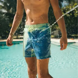 Water-Changing Beach Pants Men's Swimming Trunks plus Size Temperature-Sensitive Color-Changing Multi-Color Swimsuit