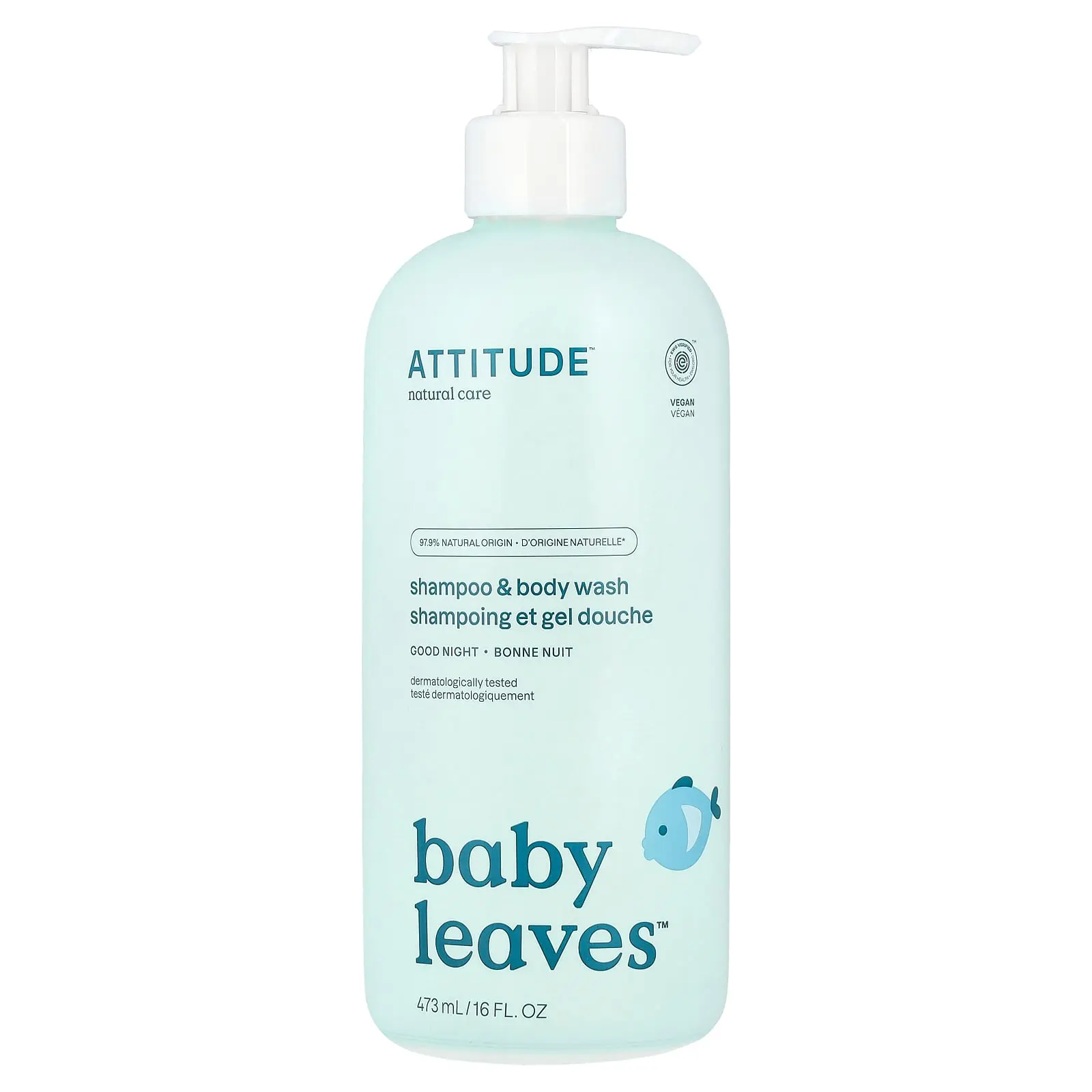 ATTITUDE Baby Leaves™, Shampoo & Body Wash, Good Night, 16 fl oz (473 ml)