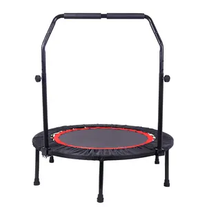 CZBZ 40" Mini Exercise Trampoline features heavy-duty polypropylene surface and 28 anti-rust springs for stability, while this foldable indoor rebounder with adjustable handlebar offers safe cardio workouts for adults and kids up to 300 lbs.