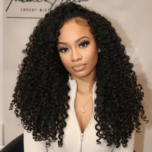 CurlyMe Half Wig Invisible Hairline 250%&300% Density Full Burmese Curly Human Hair Glueless Install Wear Go Half Wig No Lace Seamless Flip Over Wig With Drawstring Beginner Friendly #Summervibes #Tiktokshopstockup