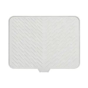 Silicone Large Size Dish Drying Mat with Built-in Drain Lip Dish Drainer Mats for Kitchen Counter Easy-Clean High Temperature Resistance Coaster, Perfect Gift for Valentine's Day Father's Day Mother's Day Anniversary Birthday