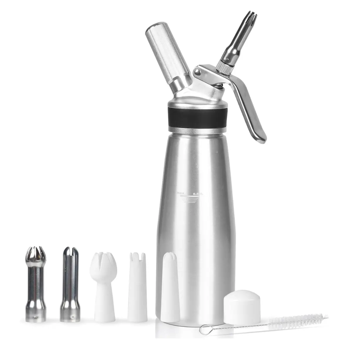 Homemade Whipped 500ml Whipped Cream Dispenser – Dessert Maker with 6 Nozzles