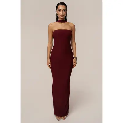 Burgundy Dress Ross - TikTok Shop